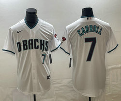 Nike Arizona Diamondbacks #7 Corbin Carroll White Game Authentic Stitched Baseball jersey