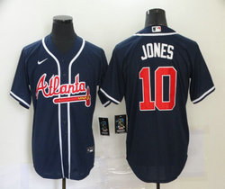 Nike Atlanta Braves #10 Chipper Jones Navy Blue Game Authentic Stitched MLB Jersey