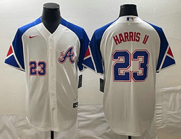 Nike Atlanta Braves #23 Michael Harris II 2023 City Game 23 on front Authentic Stitched MLB Jersey