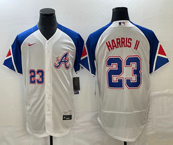 Nike Atlanta Braves #23 Michael Harris II white #23 front FlexBase 2023 City Stitched MLB Jerseys