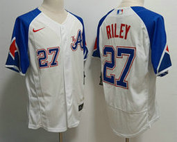 Nike Atlanta Braves #27 Austin Riley 2023 City Flexbase 99 on front Authentic Stitched MLB Jersey