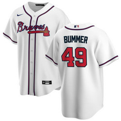 Nike Atlanta Braves #49 Aaron Bummer White Game Authentic Stitched MLB Jersey