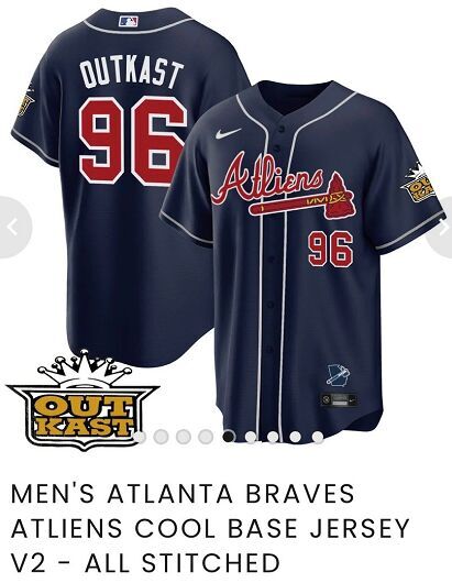 Nike Atlanta Braves #96 Qutkast Navy Game jersey