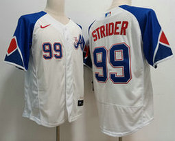 Nike Atlanta Braves #99 Spencer Strider 2023 City Flexbase 99 on front Authentic Stitched MLB Jersey