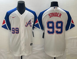 Nike Atlanta Braves #99 Spencer Strider 2023 City Game 99 on front Authentic Stitched MLB Jersey