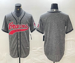Nike Atlanta Braves Blank Hemp grey Joint Authentic Stitched baseball jersey