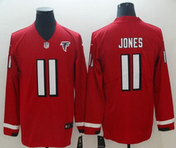 Nike Atlanta Falcons #11 Julio Jones Red Long sleeve Limited Authentic Stitched NFL Jersey
