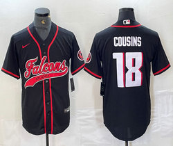 Nike Atlanta Falcons #18 Kirk Cousins Black Joint Authentic Stitched baseball jersey