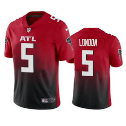 Nike Atlanta Falcons #5 Drake London Red Vapor Untouchable Authentic Stitched NFL Jersey