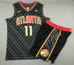 Nike Atlanta Hawks #11 Trae Young Black Game Suit