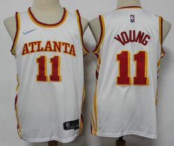 Nike Atlanta Hawks #11 Trae Young White 2021-22 75th anniversary Authentic Stitched NBA jersey
