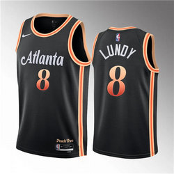 Nike Atlanta Hawks #8 Seth Lundy Black Authentic Stitched NBA jersey
