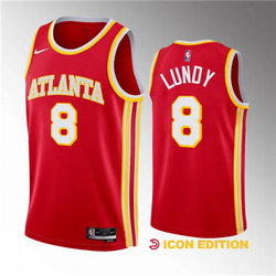 Nike Atlanta Hawks #8 Seth Lundy Red Authentic Stitched NBA jersey