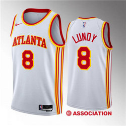 Nike Atlanta Hawks #8 Seth Lundy White Authentic Stitched NBA jersey