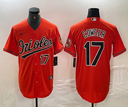 Nike Baltimore Orioles #17 Colton Cowser Orange 17 front Game Authentic Stitched MLB Jersey