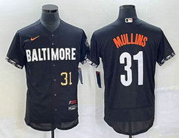 Nike Baltimore Orioles #31 Cedric Mullins Black 2023 City Gold 31 on front Flexbase Authentic Stitched MLB Jersey