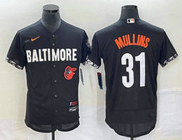 Nike Baltimore Orioles #31 Cedric Mullins Black 2023 City Team Logo on front Flexbase Authentic Stitched MLB Jersey