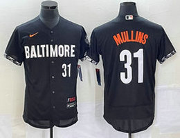 Nike Baltimore Orioles #31 Cedric Mullins Black 2023 City White 31 on front Flexbase Authentic Stitched MLB Jersey