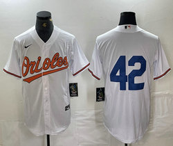 Nike Baltimore Orioles #42 no name White Game Authentic Stitched MLB Jersey