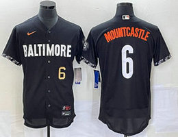 Nike Baltimore Orioles #6 Ryan Mountcastle Black 2023 City Gold 6 on front Flexbase Authentic Stitched MLB Jersey