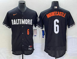Nike Baltimore Orioles #6 Ryan Mountcastle Black 2023 City Red 6 on front Flexbase Authentic Stitched MLB Jersey