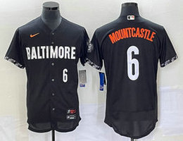 Nike Baltimore Orioles #6 Ryan Mountcastle Black 2023 City White 6 on front Flexbase Authentic Stitched MLB Jersey