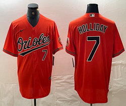 Nike Baltimore Orioles #7 Jackson Holliday Orange Game Authentic Stitched MLB Jersey