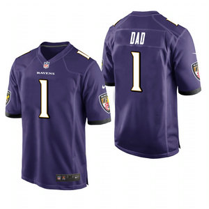 Nike Baltimore Ravens #1 Dad Purple 2021 Fathers Day Authentic Stitched NFL Jersey