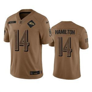 Nike Baltimore Ravens #14 Kyle Hamilton 2023 Brown Salute To Service Authentic Stitched NFL Jersey