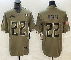 Nike Baltimore Ravens #22 Derrick Henry 2022 Salute To Service Authentic Stitched NFL jersey