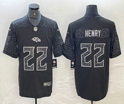 Nike Baltimore Ravens #22 Derrick Henry Black Reflective Authentic Stitched NFL jersey
