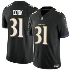 Nike Baltimore Ravens #33 Dalvin Cook Black 2024 F.U.S.E. Authentic Stitched NFL Jersey