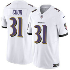 Nike Baltimore Ravens #33 Dalvin Cook White 2024 F.U.S.E Authentic Stitched NFL Jersey