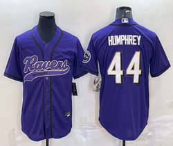 Nike Baltimore Ravens #44 Marlon Humphrey Purple white number Joint Authentic Stitched baseball jersey