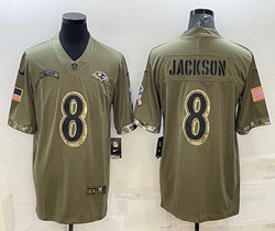 Nike Baltimore Ravens #8 Lamar Jackson 2022 Salute To Service Authentic Stitched NFL jersey