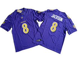 Nike Baltimore Ravens #8 Lamar Jackson Purple Rush F.U.S.E. Authentic Stitched NFL Jersey