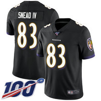 Nike Baltimore Ravens #83 Willie Snead IV With NFL 100th Season Patch Black Vapor Untouchable Limited Authentic Stitched NFL Jersey