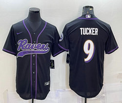 Nike Baltimore Ravens #9 Justin Tucker Black Adults Authentic Stitched baseball jersey