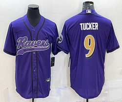 Nike Baltimore Ravens #9 Justin Tucker Purple Adults Authentic Stitched baseball jersey