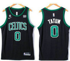 Nike Boston Celtics #0 Jayson Tatum 2023 Black Classic With Advertising Authentic Stitched NBA Jersey