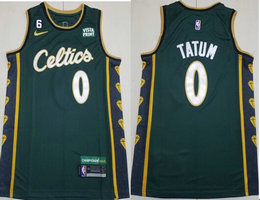 Nike Boston Celtics #0 Jayson Tatum 2023 Green City With Advertising NBA Jersey