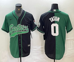 Nike Boston Celtics #0 Jayson Tatum Green Black Joint Authentic Stitched baseball jersey