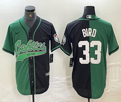 Nike Boston Celtics #33 Larry Bird Green Black Joint Authentic Stitched baseball jersey
