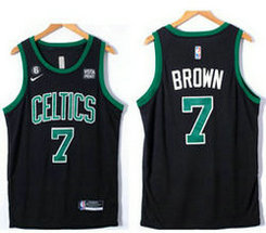 Nike Boston Celtics #7 Jaylen Brown 2023 Black Classic With Advertising Authentic Stitched NBA Jersey