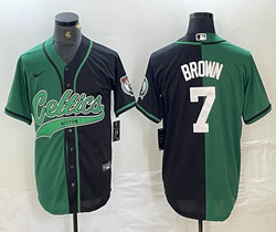 Nike Boston Celtics #7 Jaylen Brown Green Black Joint Authentic Stitched baseball jersey