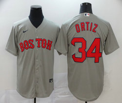 Nike Boston Red Sox #34 David Ortiz Grey Game Authentic stitched MLB jersey