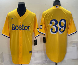 Nike Boston Red Sox #39 Christian Arroyo Gold Light Blue 2021 City Game Authentic stitched MLB jersey