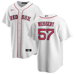 Nike Boston Red Sox #57 Greg Weissert White Game Authentic Stitched MLB Jersey