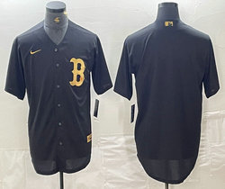 Nike Boston Red Sox Blank Black Gold 4(IV) Authentic Stitched MLB Jersey