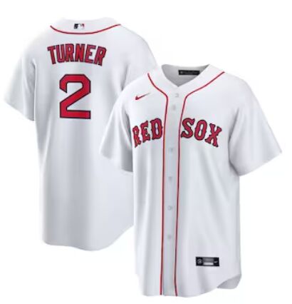 Nike Boston Red Sox #2 Justin turner White Authentic Stitched MLB Jersey